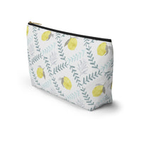Lemon Tile Accessory Pouch w T-bottom in Aqua